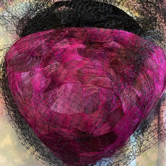 Vintage veil feather hat - Picture 7 of 8